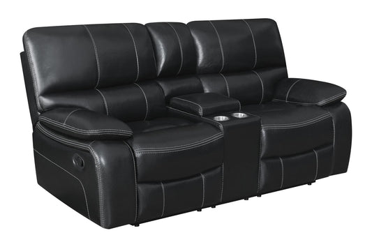 Willemse - Willemse Motion Loveseat with Console Black