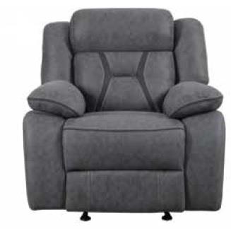 Higgins - Higgins Overstuffed Upholstered Glider Recliner Grey