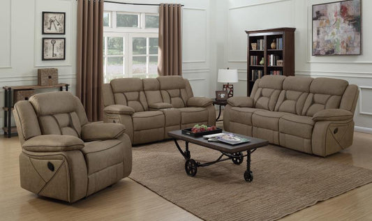 Higgins - Higgins Pillow Top Arm Upholstered Motion Sofa Tan