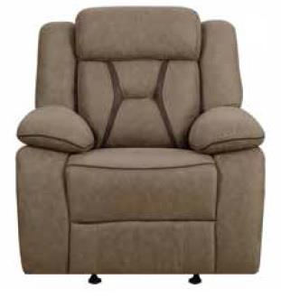 Higgins - Higgins Overstuffed Upholstered Glider Recliner Tan