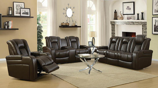 Delangelo - Delangelo Power^2 Sofa with Drop-down Table Brown