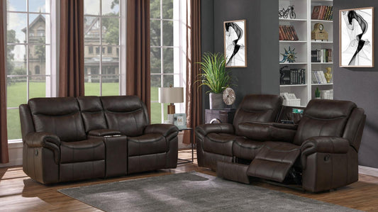 Sawyer - Sawyer Upholstered Tufted Living Room Set Cocoa Brown