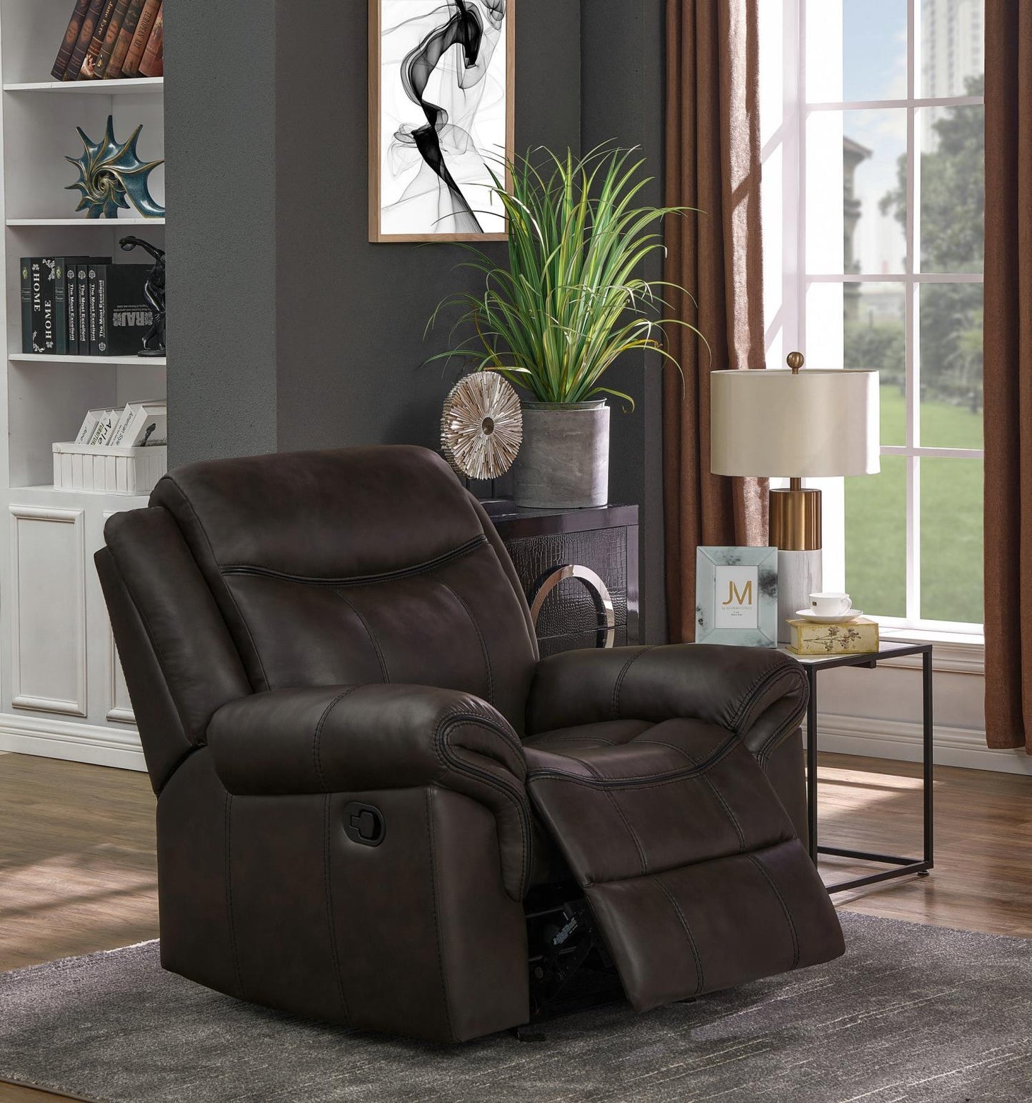 Sawyer - Sawyer Upholstered Glider Recliner Cocoa