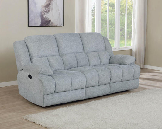Waterbury - Waterbury Upholstered Motion Sofa Grey