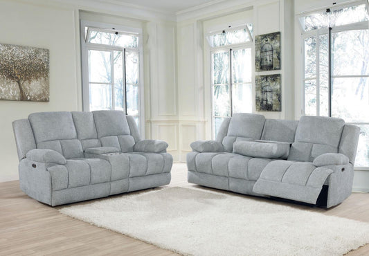 Waterbury - Waterbury 2-piece Pillow Top Arm Power Living Room Set Grey