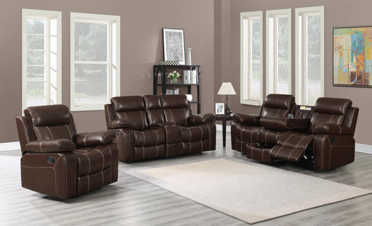 Myleene - Myleene Upholstered Tufted Living Room Set Chestnut