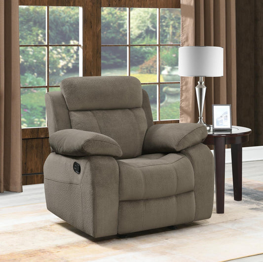 Myleene - Myleene Pillow Top Arm Glider Recliner Mocha