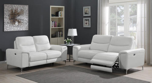 Largo - Largo 2-piece Upholstered Power Living Room Set White