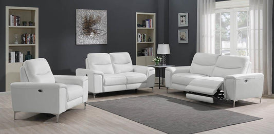 Largo - Largo 3-piece Upholstered Power Living Room Set White