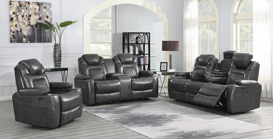Korbach - Korbach Upholstered Power^2 Loveseat Charcoal