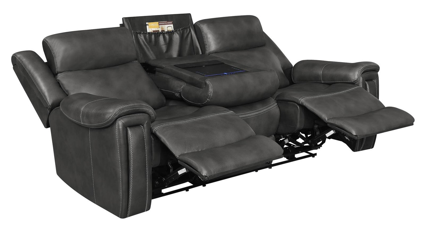 Shallowford - Shallowford Upholstered Power^2 Sofa Hand Rubbed Charcoal
