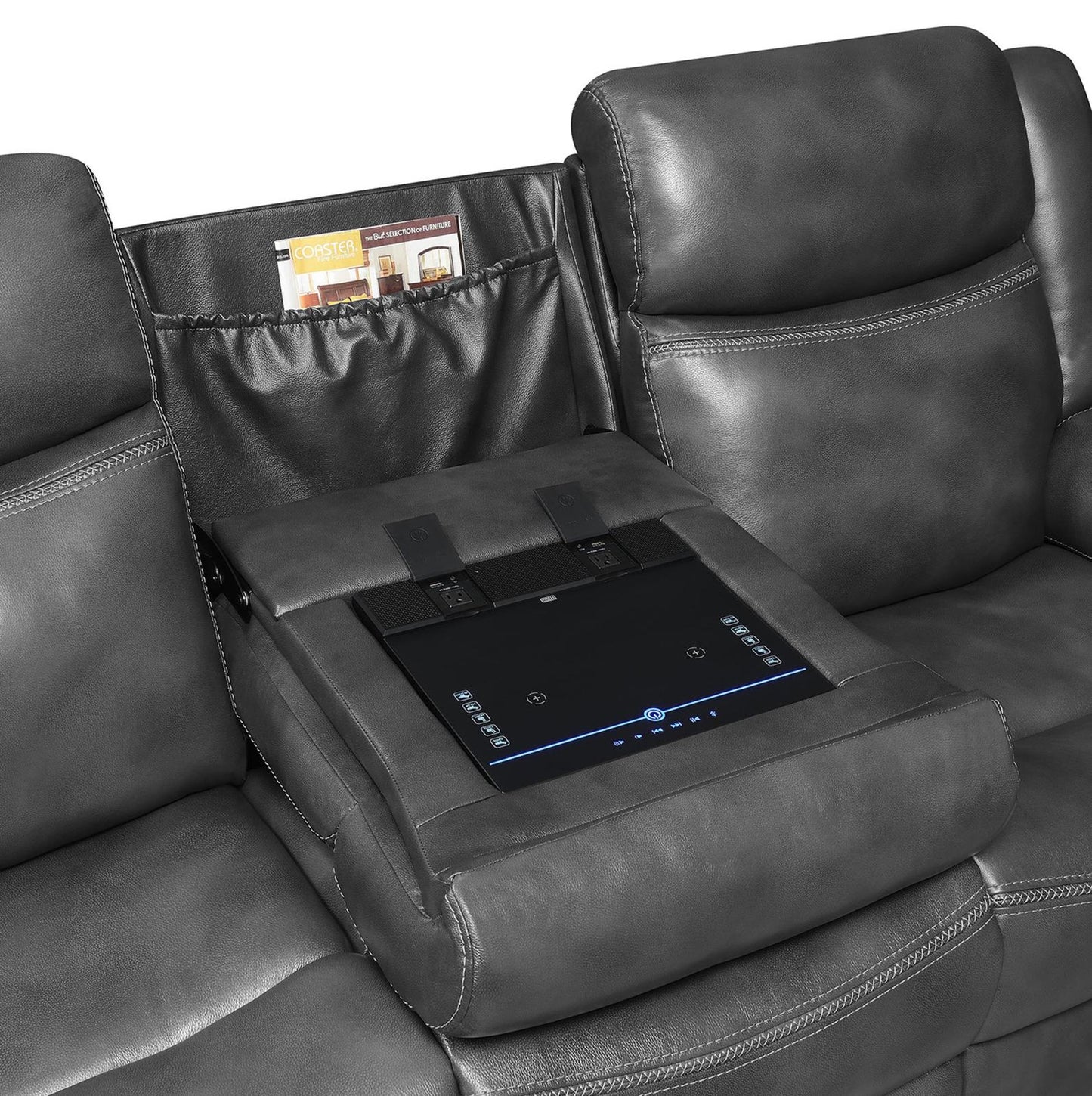 Shallowford - Shallowford Upholstered Power^2 Sofa Hand Rubbed Charcoal