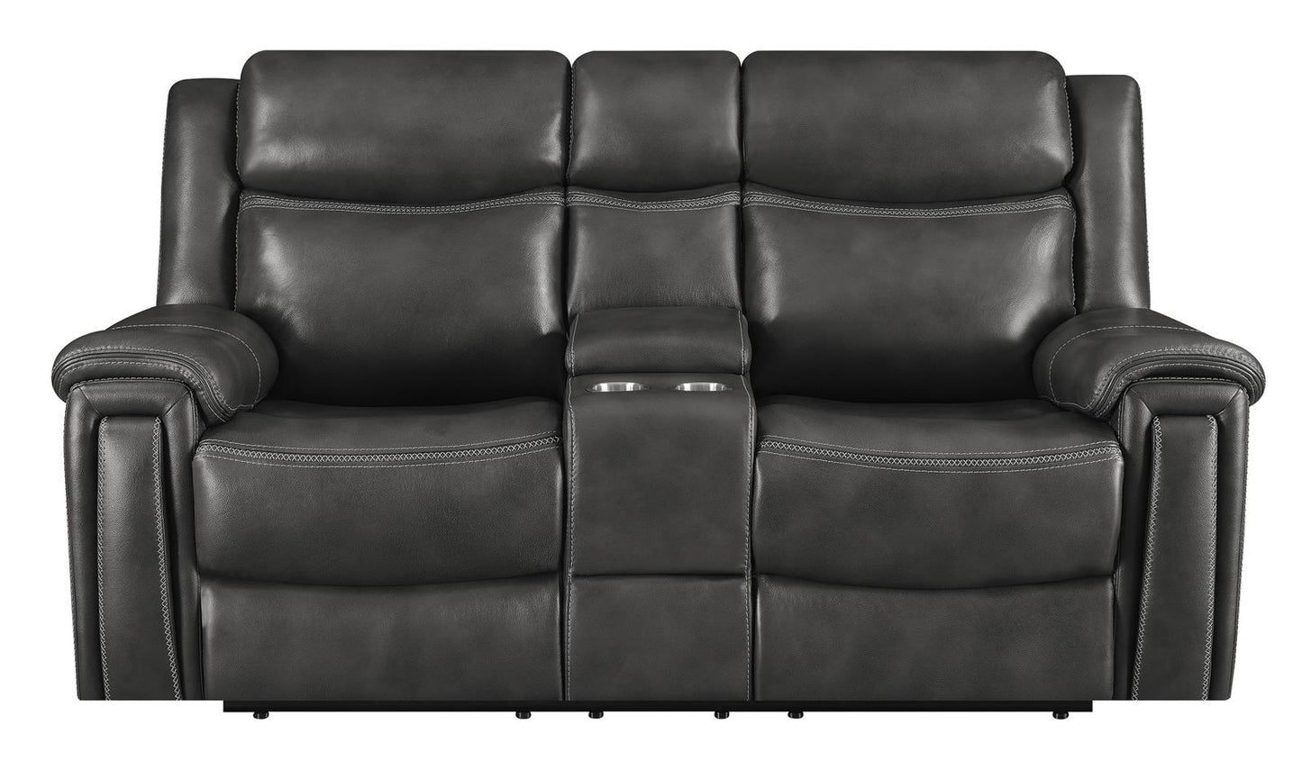 Shallowford - Shallowford 3-piece Power^2 Living Room Set Hand Rubbed Charcoal