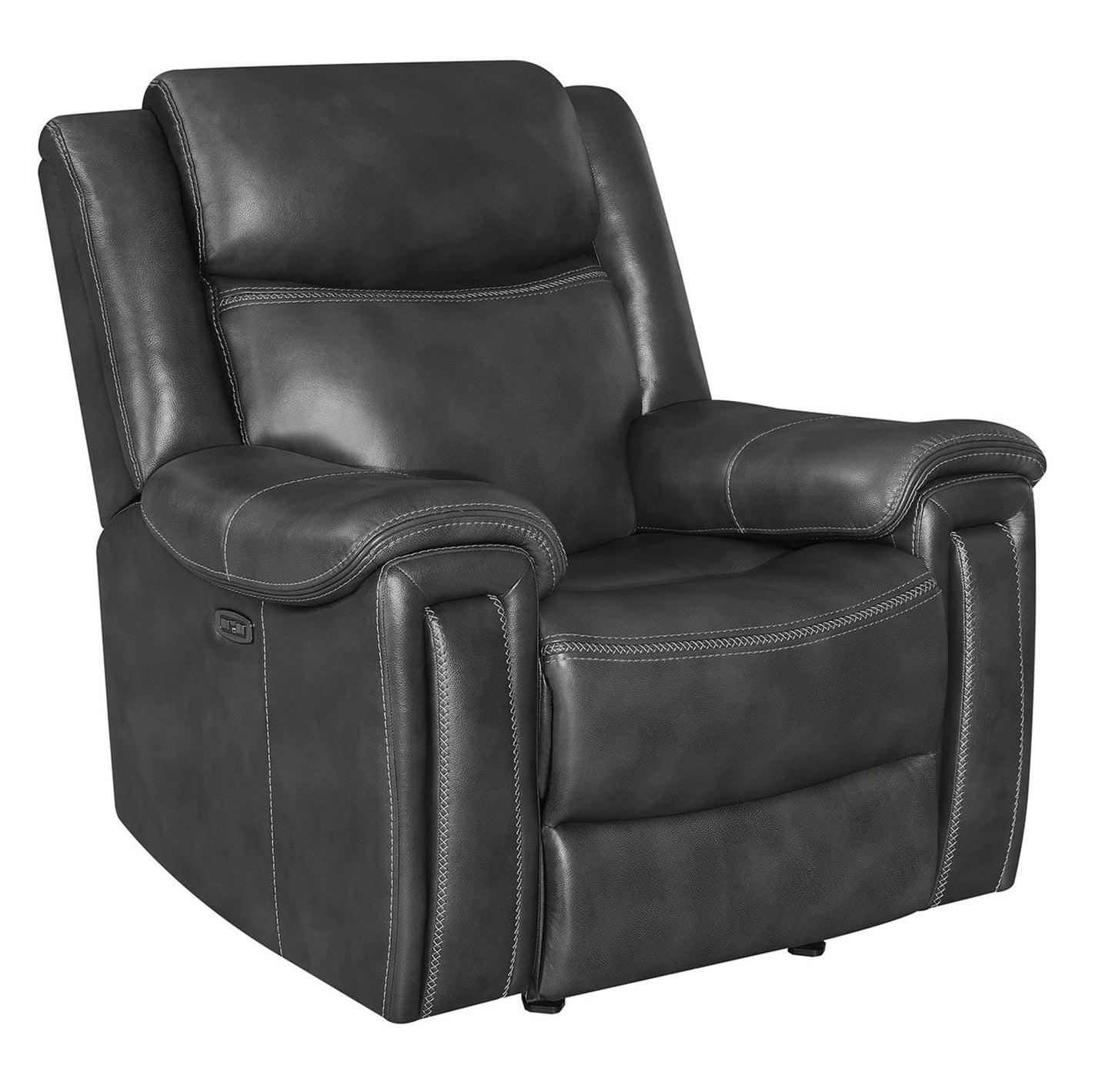 Shallowford - Shallowford Upholstered Power^2 Glider Recliner Hand Rubbed Charcoal