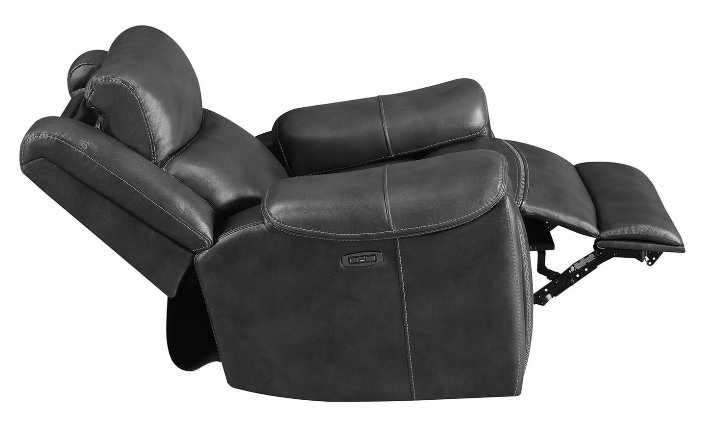 Shallowford - Shallowford Upholstered Power^2 Glider Recliner Hand Rubbed Charcoal