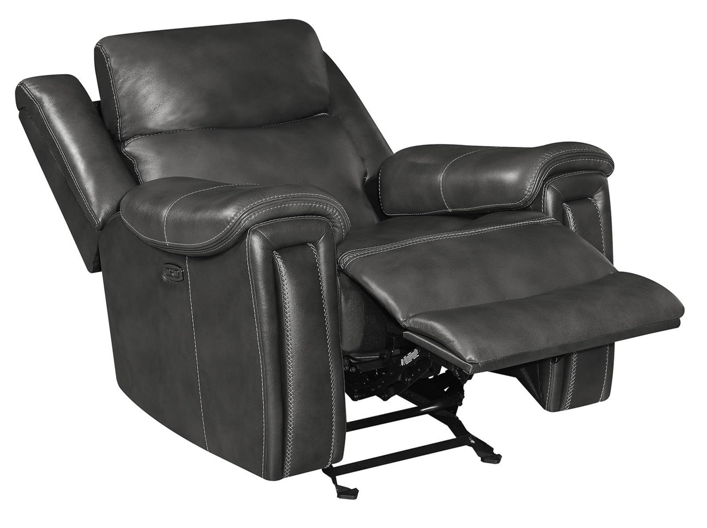 Shallowford - Shallowford Upholstered Power^2 Glider Recliner Hand Rubbed Charcoal