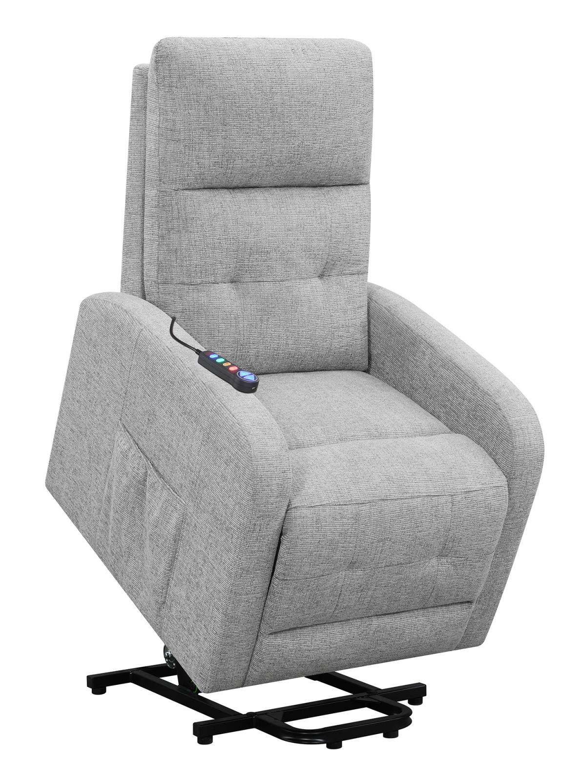 Howie - Howie Tufted Upholstered Power Lift Recliner Grey