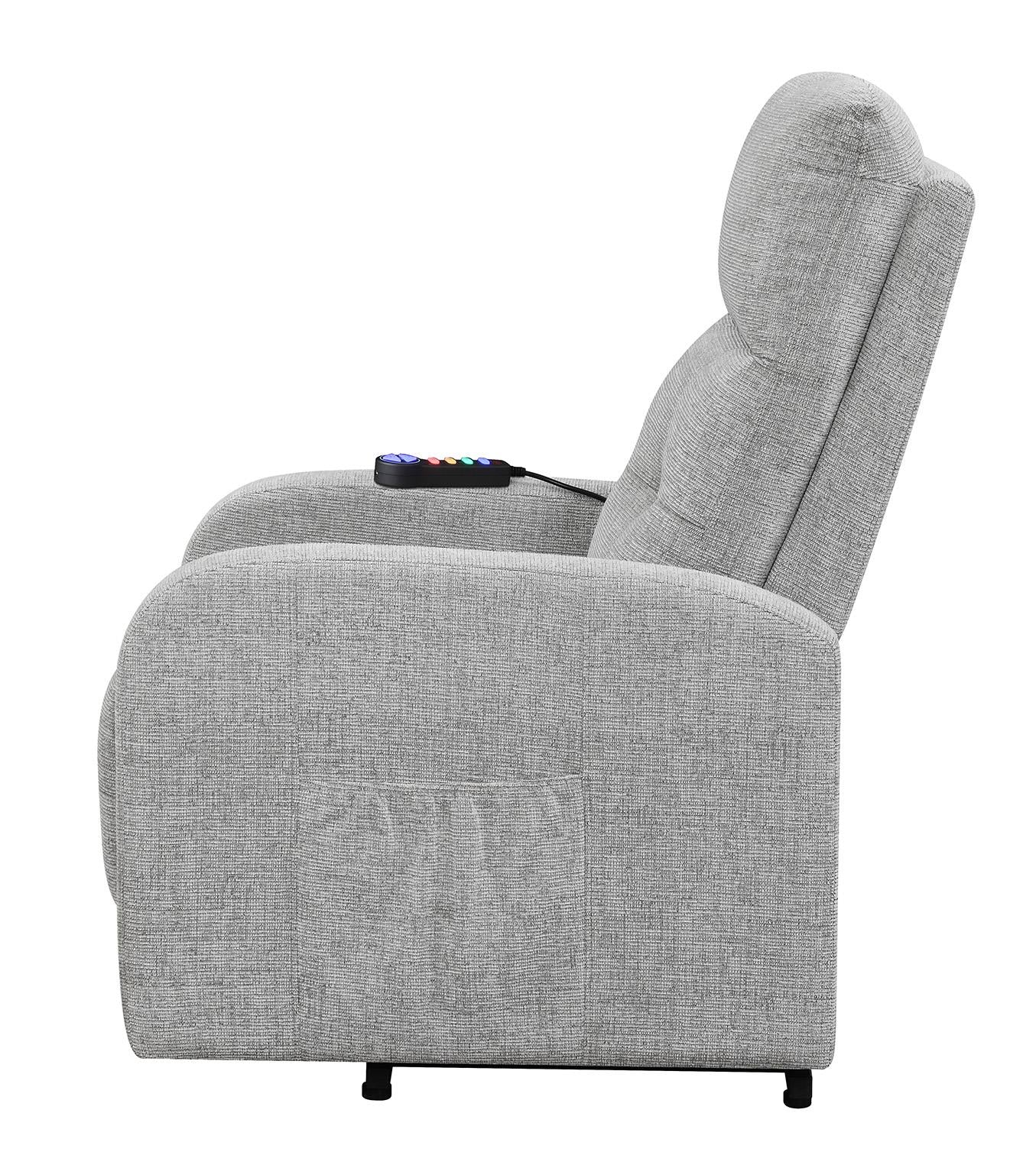 Howie - Howie Tufted Upholstered Power Lift Recliner Grey