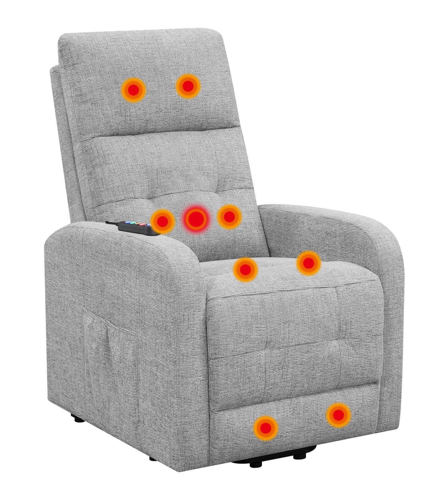 Howie - Howie Tufted Upholstered Power Lift Recliner Grey