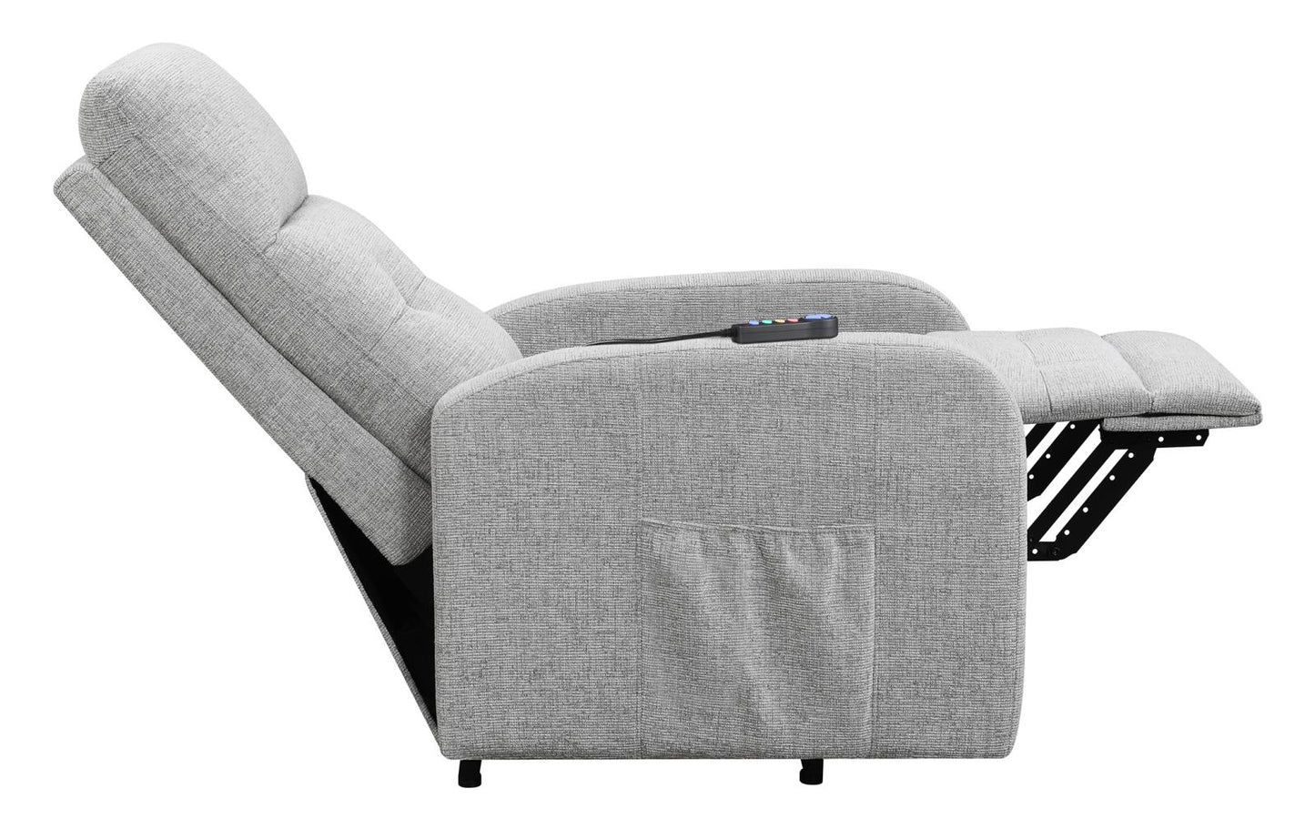Howie - Howie Tufted Upholstered Power Lift Recliner Grey