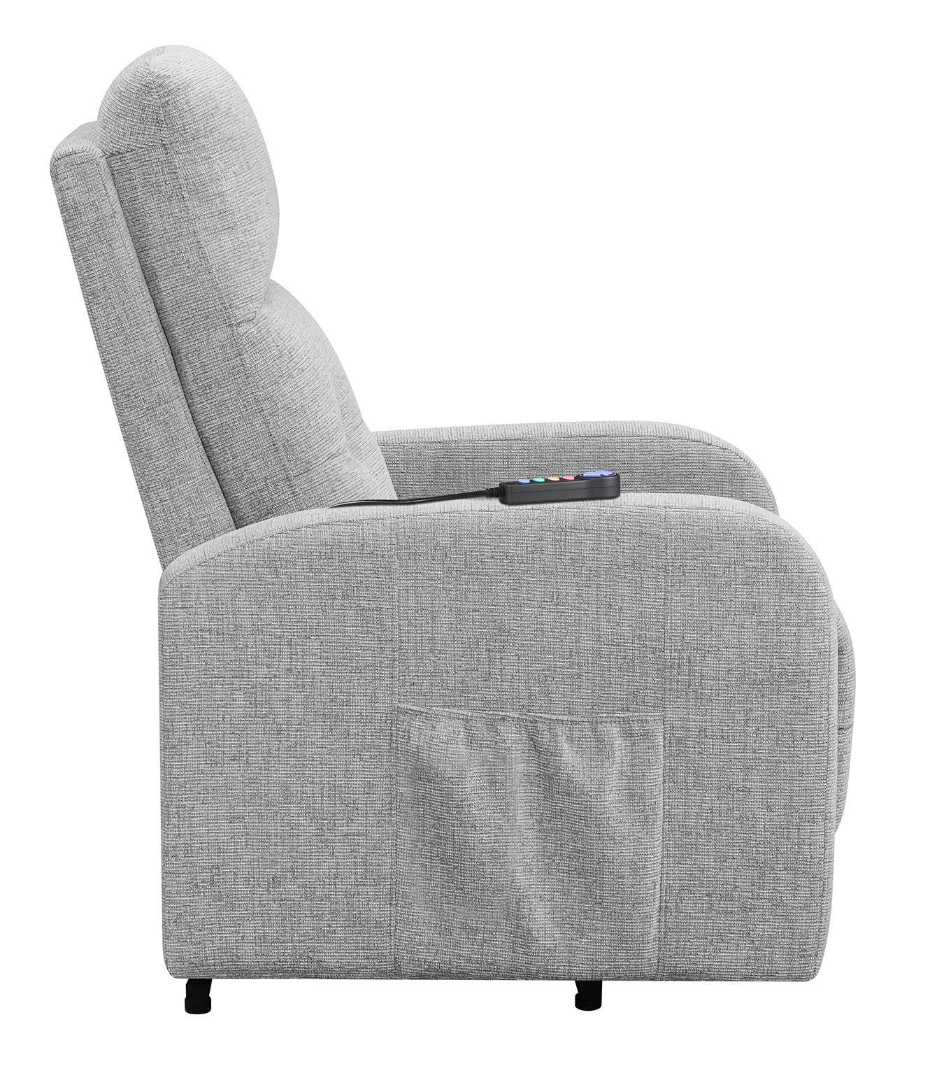 Howie - Howie Tufted Upholstered Power Lift Recliner Grey