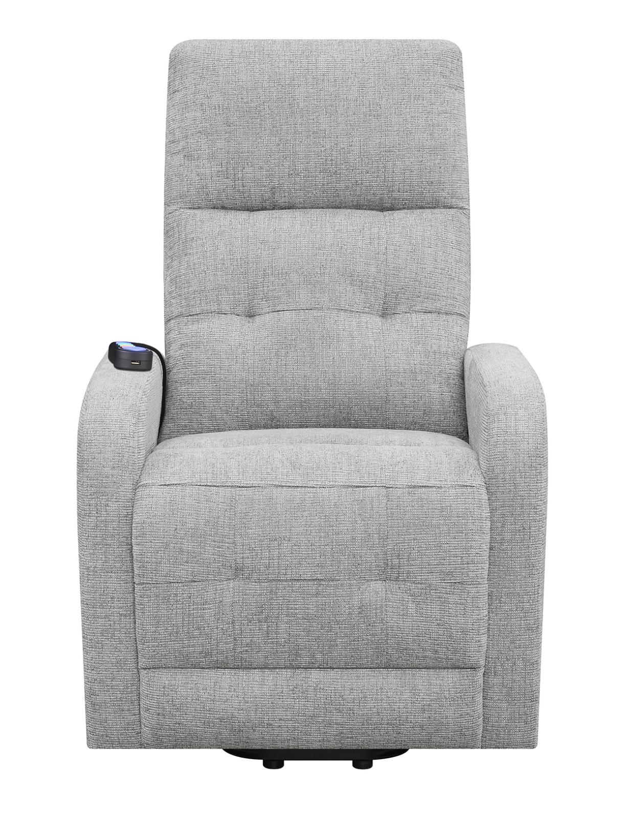 Howie - Howie Tufted Upholstered Power Lift Recliner Grey
