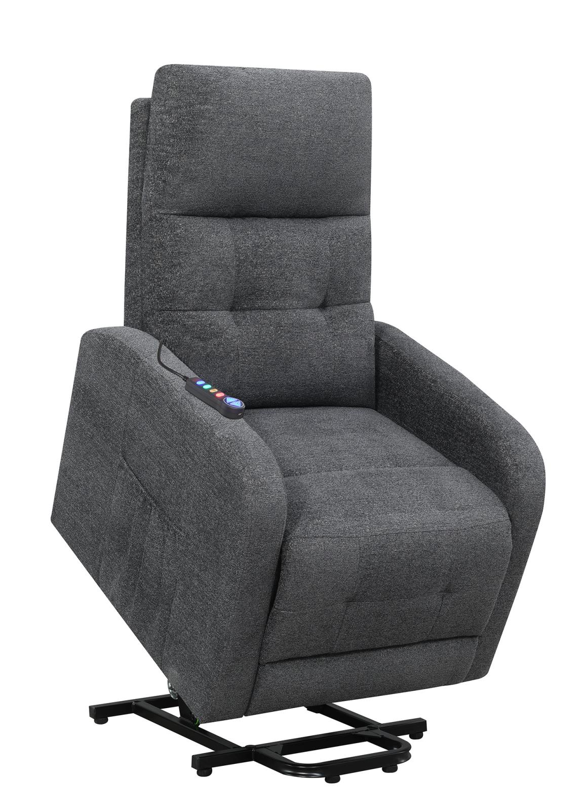 Howie - Howie Tufted Upholstered Power Lift Recliner Charcoal