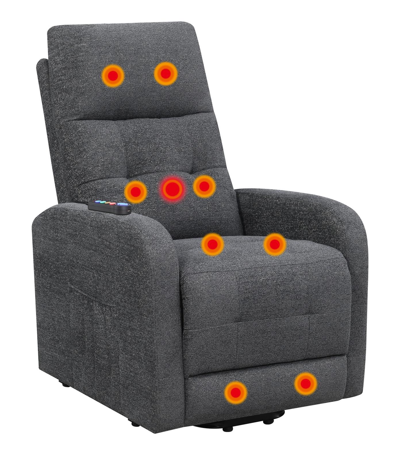 Howie - Howie Tufted Upholstered Power Lift Recliner Charcoal