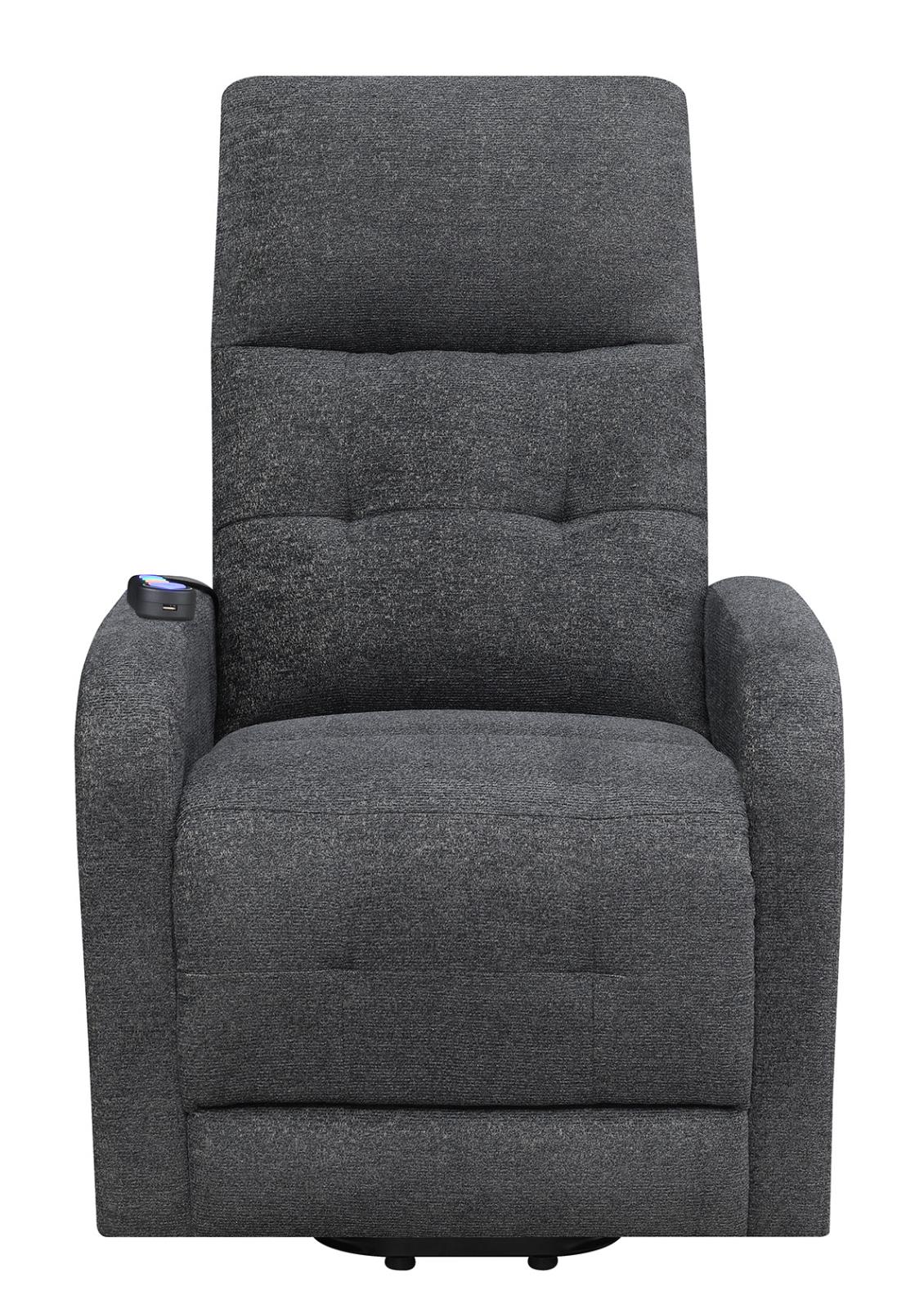 Howie - Howie Tufted Upholstered Power Lift Recliner Charcoal