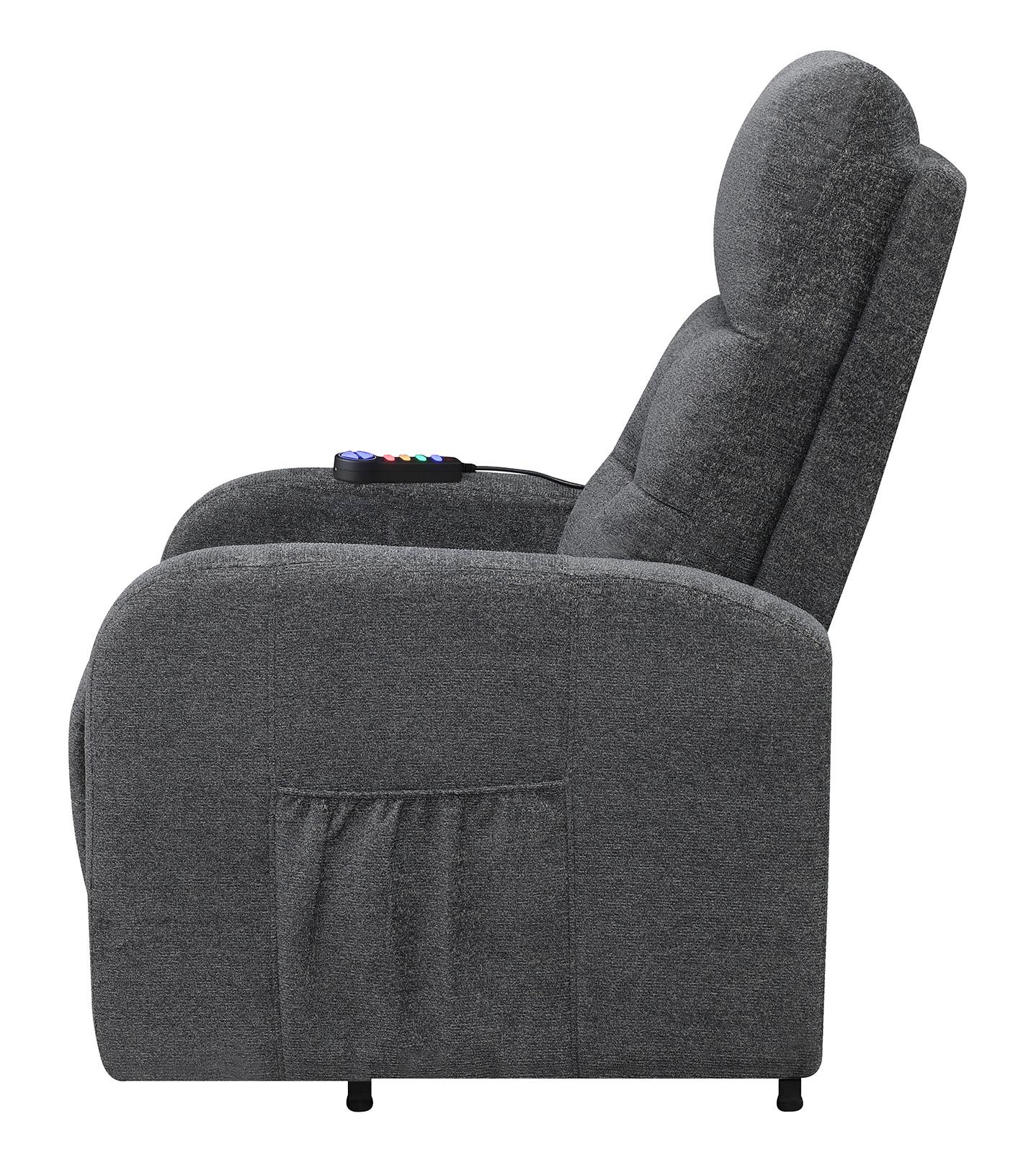 Howie - Howie Tufted Upholstered Power Lift Recliner Charcoal