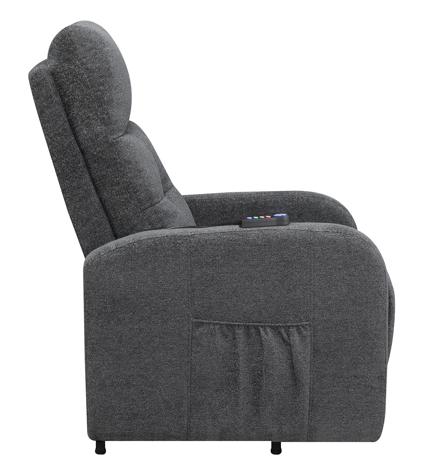Howie - Howie Tufted Upholstered Power Lift Recliner Charcoal
