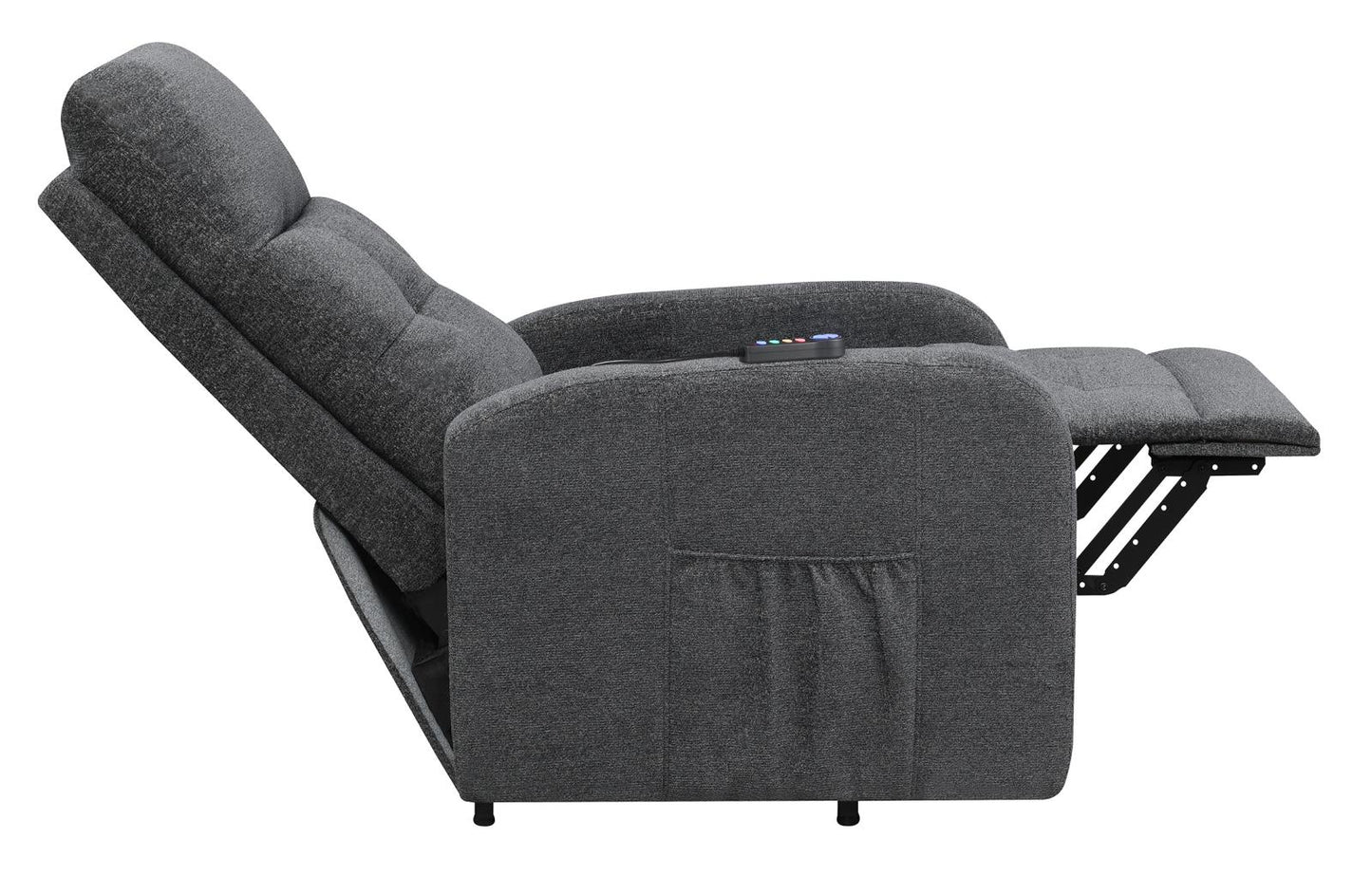 Howie - Howie Tufted Upholstered Power Lift Recliner Charcoal
