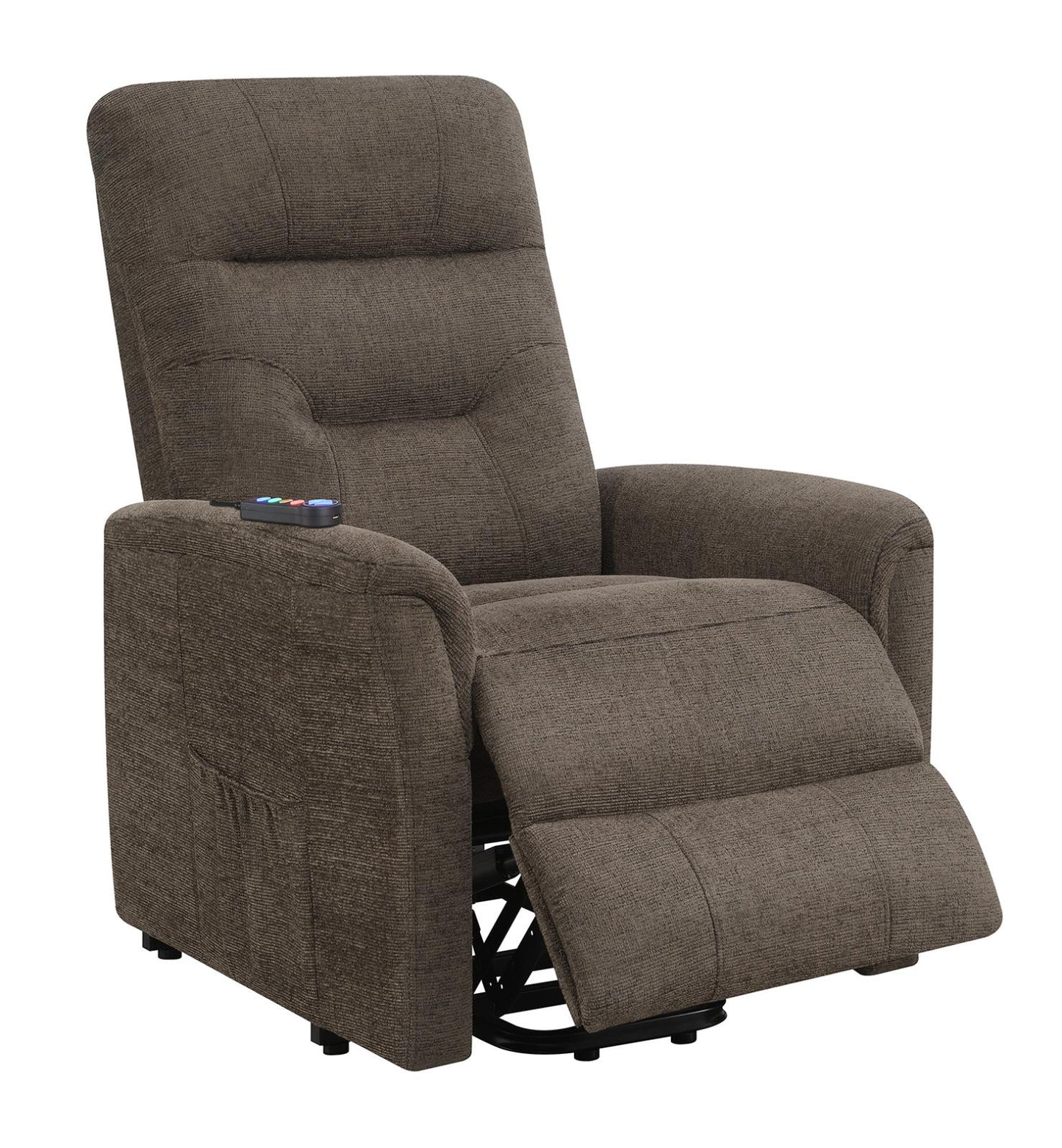 Henrietta - Henrietta Power Lift Recliner with Storage Pocket Brown