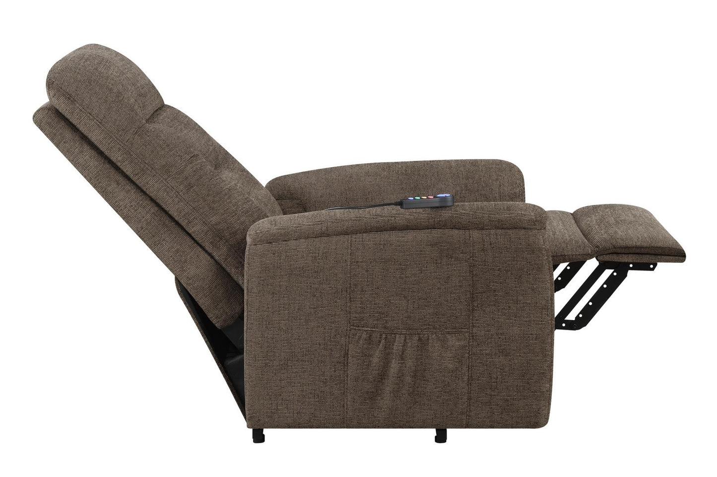 Henrietta - Henrietta Power Lift Recliner with Storage Pocket Brown