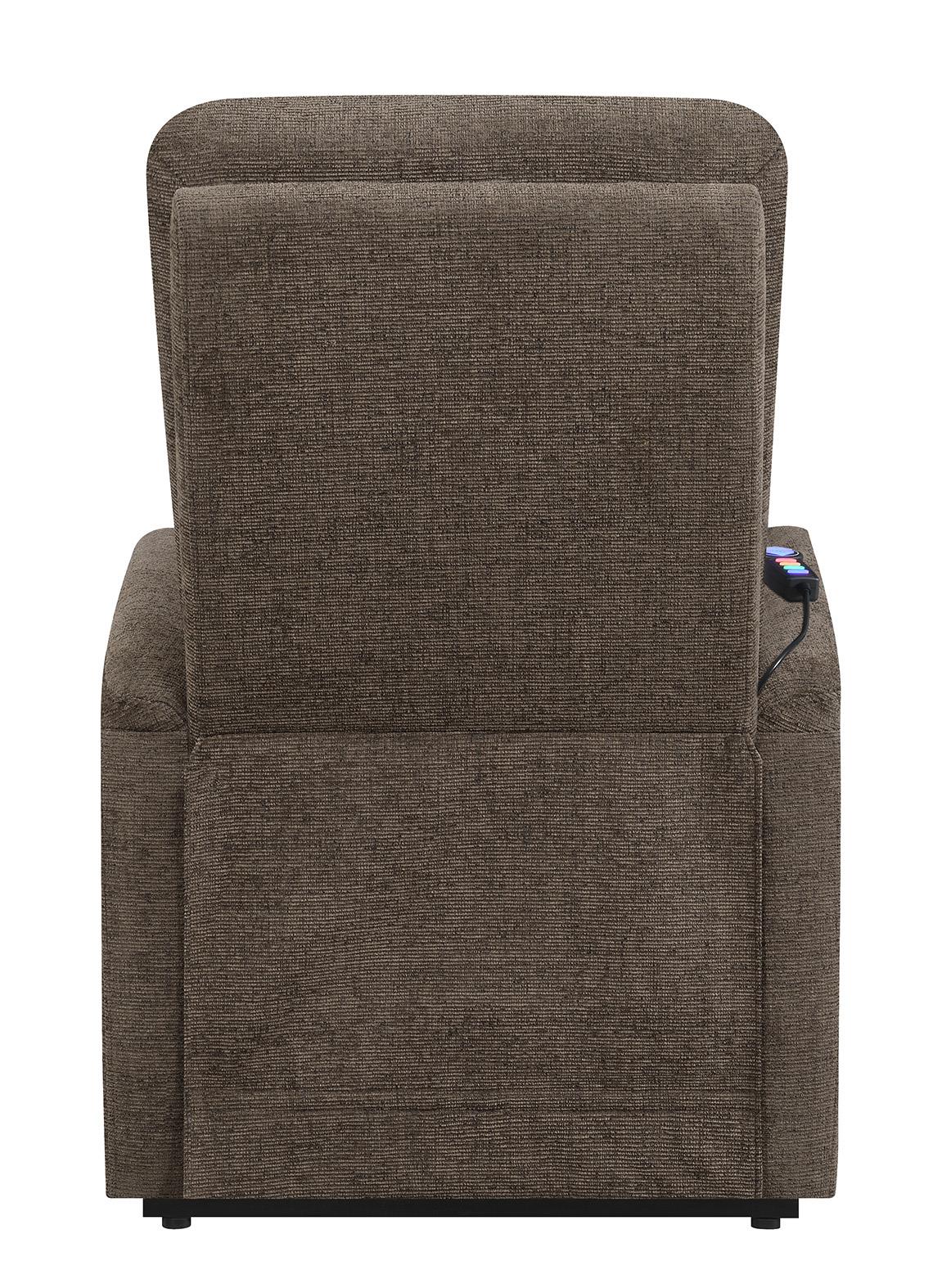 Henrietta - Henrietta Power Lift Recliner with Storage Pocket Brown