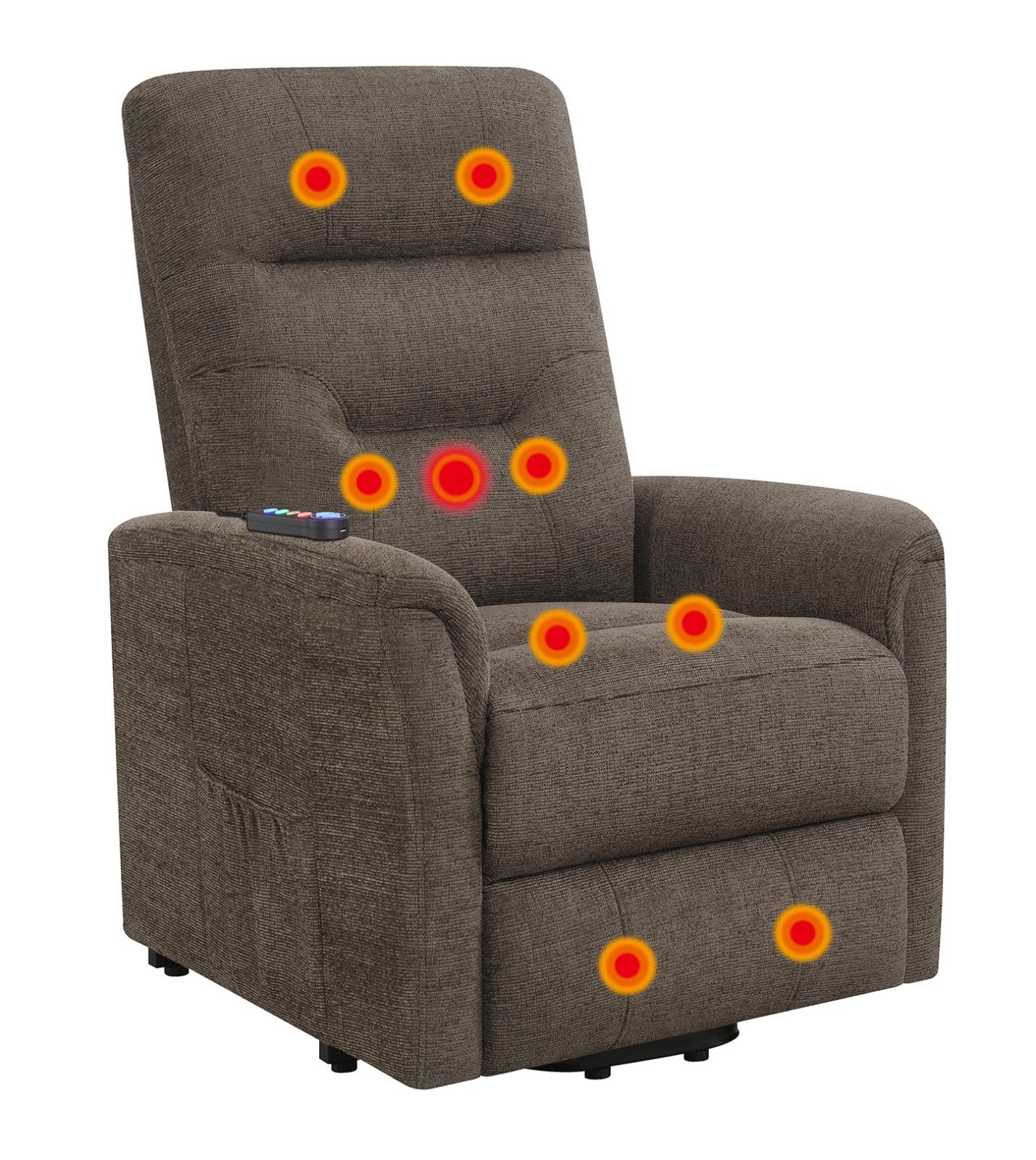 Henrietta - Henrietta Power Lift Recliner with Storage Pocket Brown
