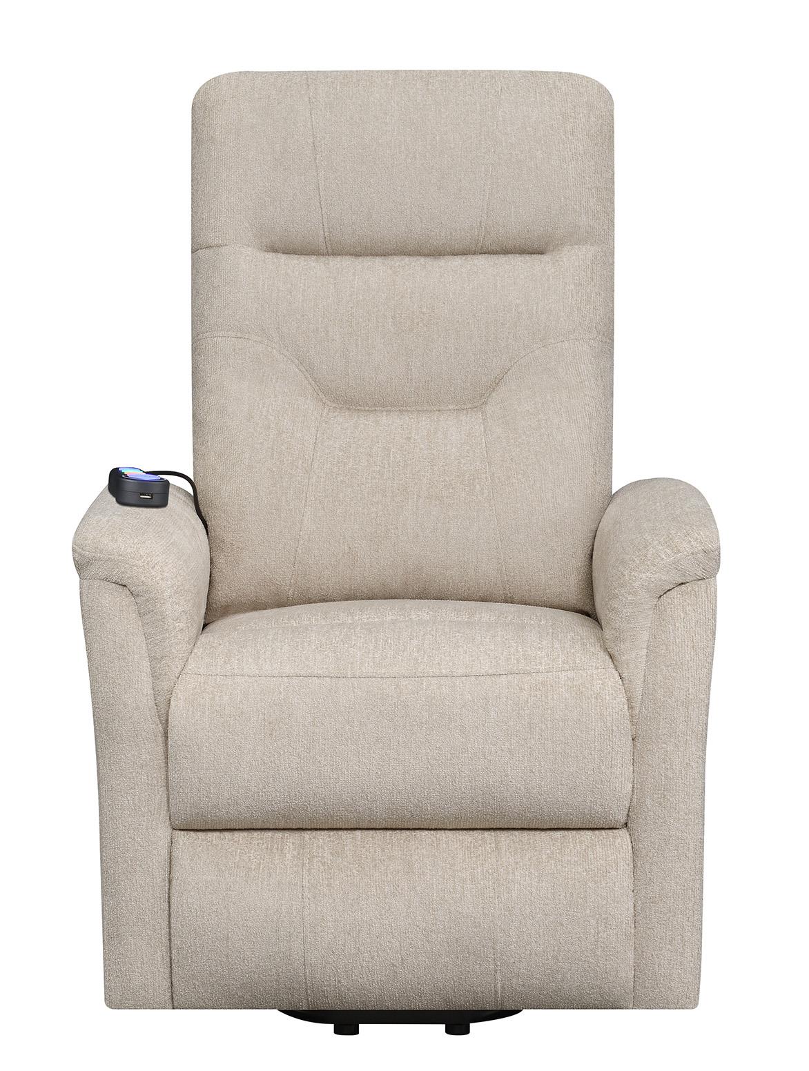 Henrietta - Henrietta Power Lift Recliner with Storage Pocket Beige
