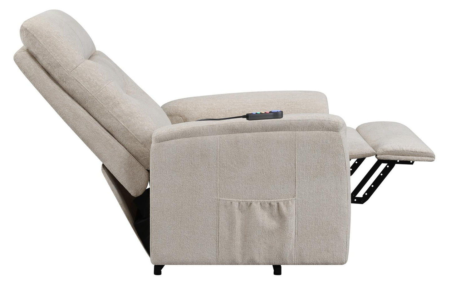 Henrietta - Henrietta Power Lift Recliner with Storage Pocket Beige