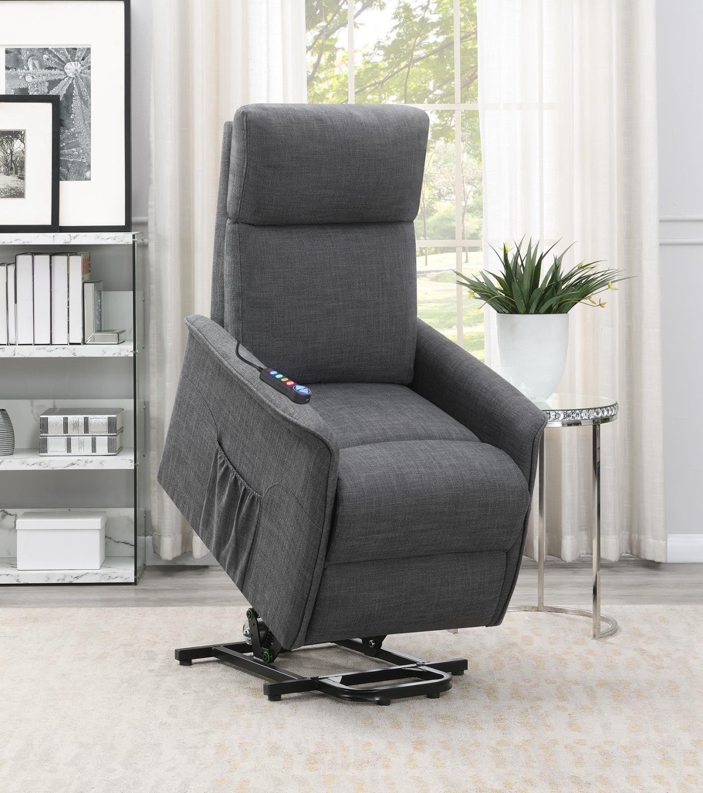 Herrera - Herrera Power Lift Recliner with Wired Remote Charcoal