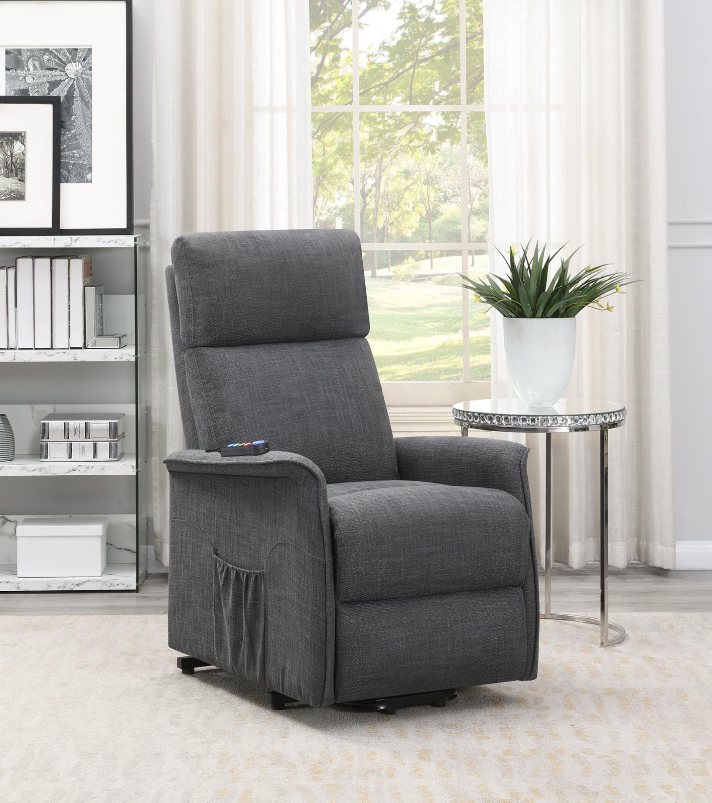 Herrera - Herrera Power Lift Recliner with Wired Remote Charcoal