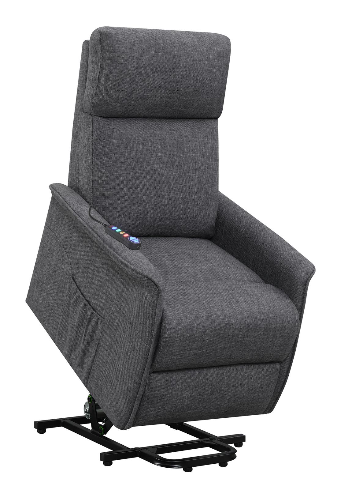 Herrera - Herrera Power Lift Recliner with Wired Remote Charcoal