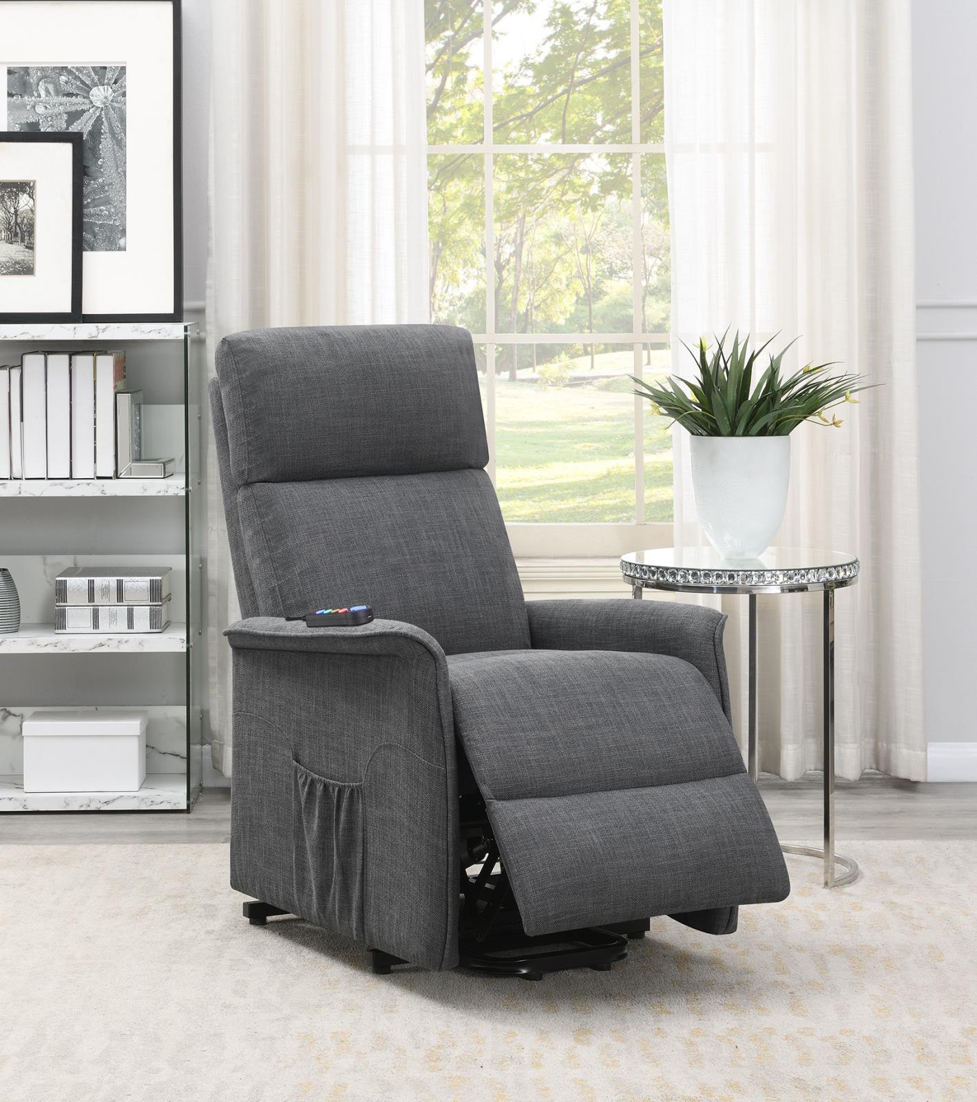 Herrera - Herrera Power Lift Recliner with Wired Remote Charcoal