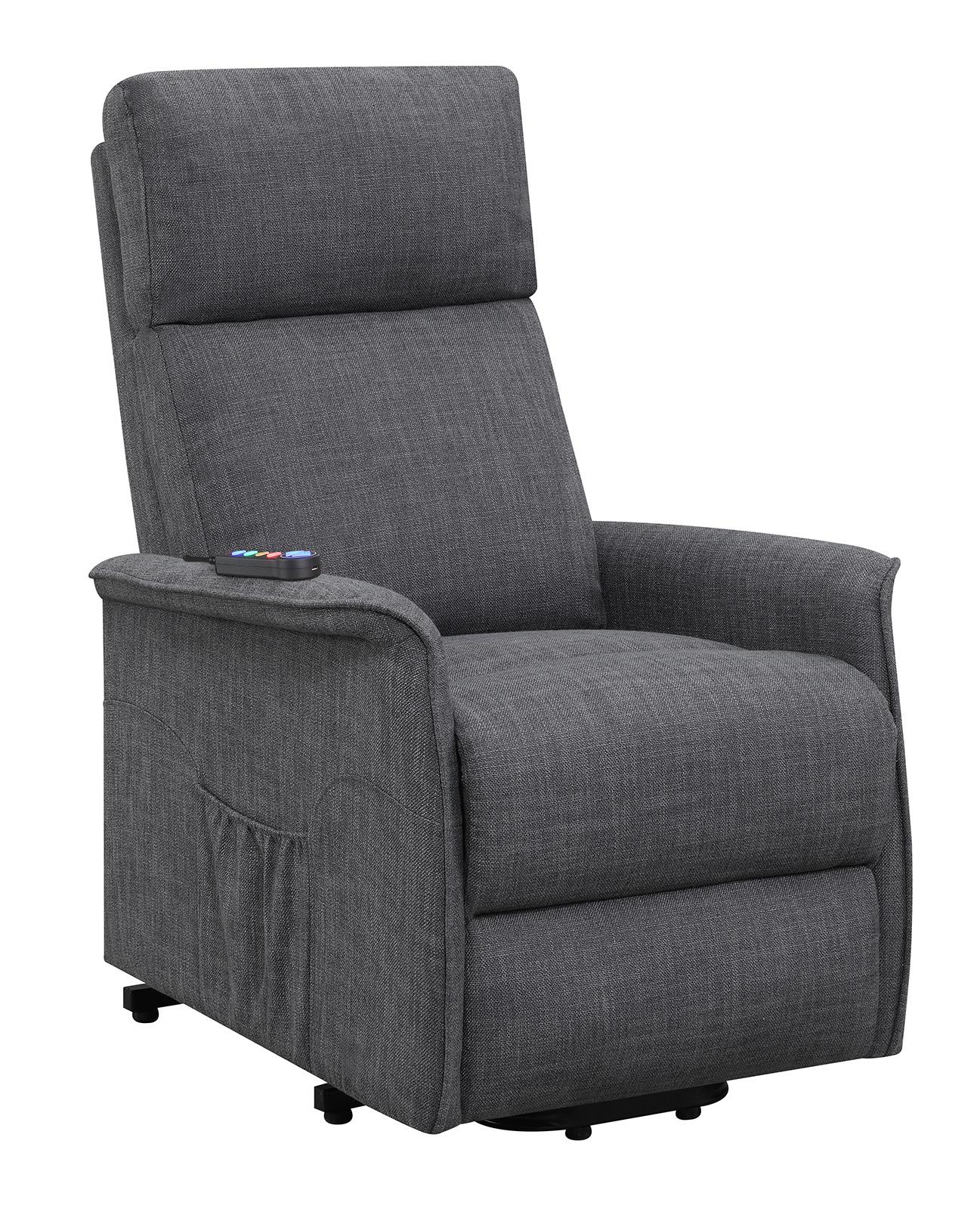 Herrera - Herrera Power Lift Recliner with Wired Remote Charcoal