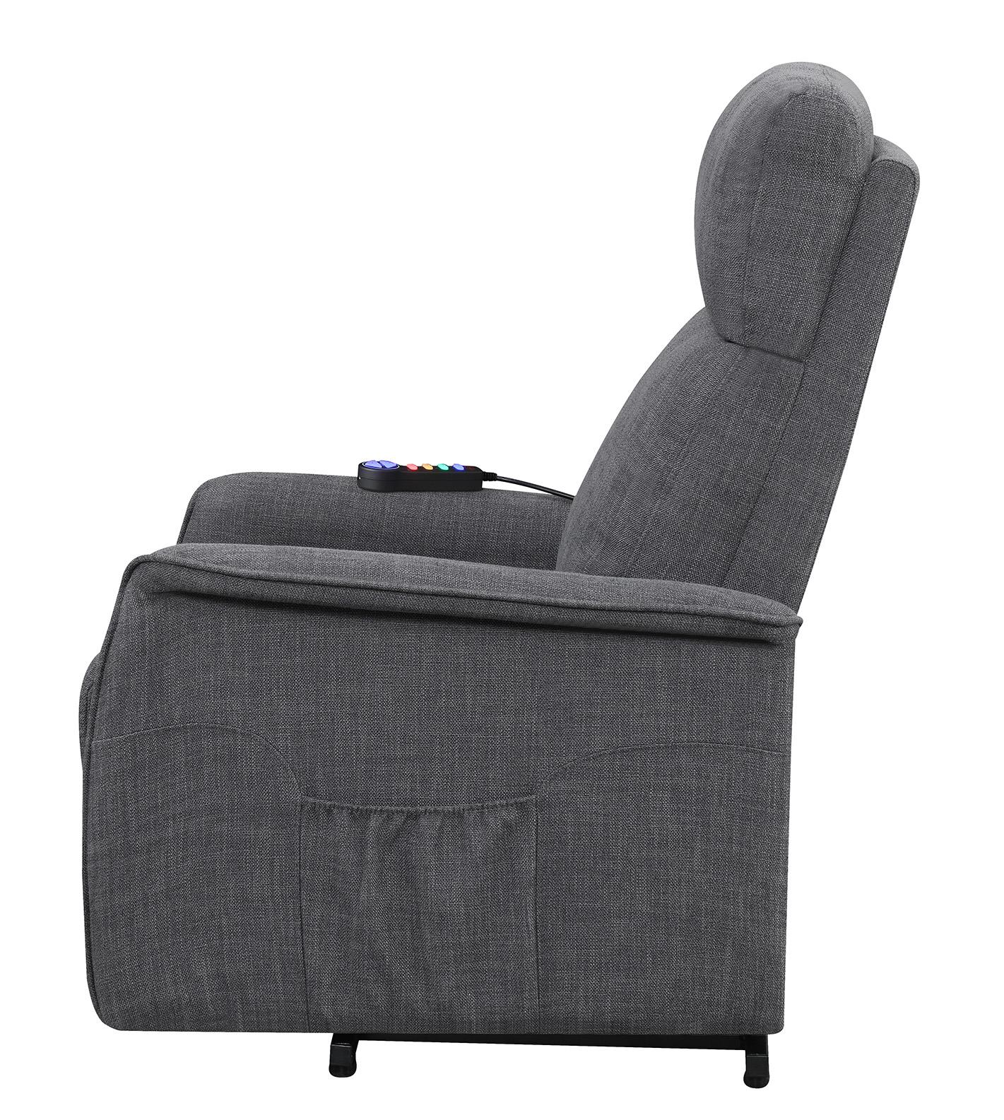 Herrera - Herrera Power Lift Recliner with Wired Remote Charcoal