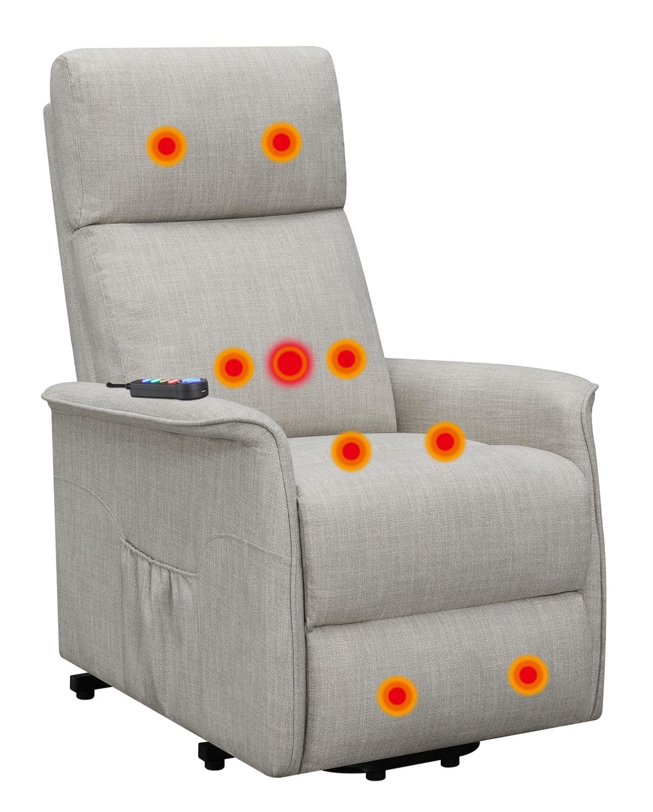 Herrera - Herrera Power Lift Recliner with Wired Remote Beige
