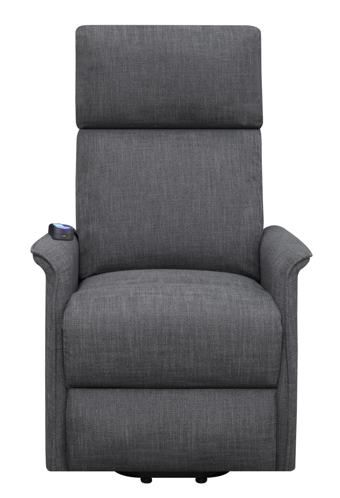 Herrera - Herrera Power Lift Recliner with Wired Remote Charcoal