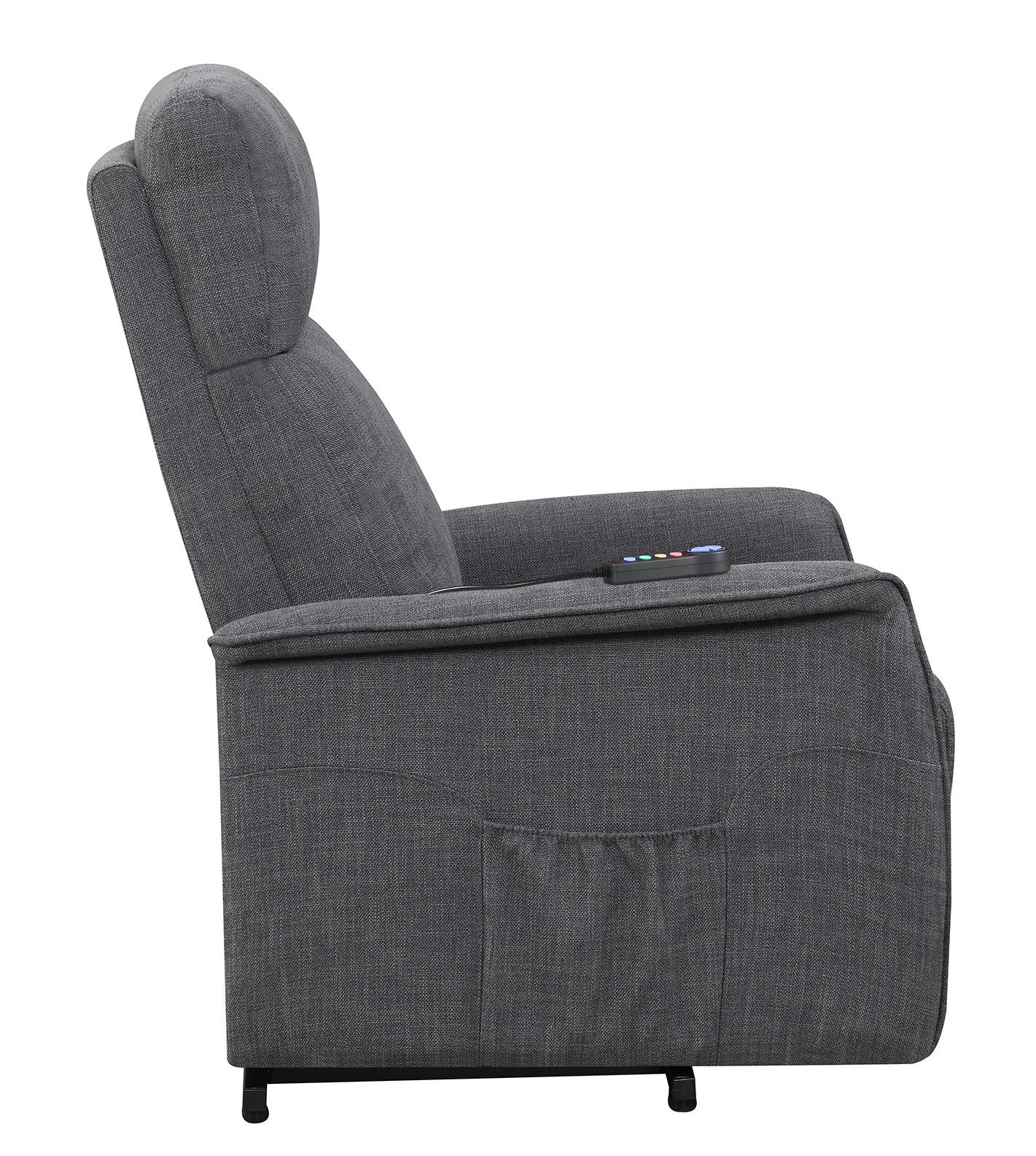 Herrera - Herrera Power Lift Recliner with Wired Remote Charcoal