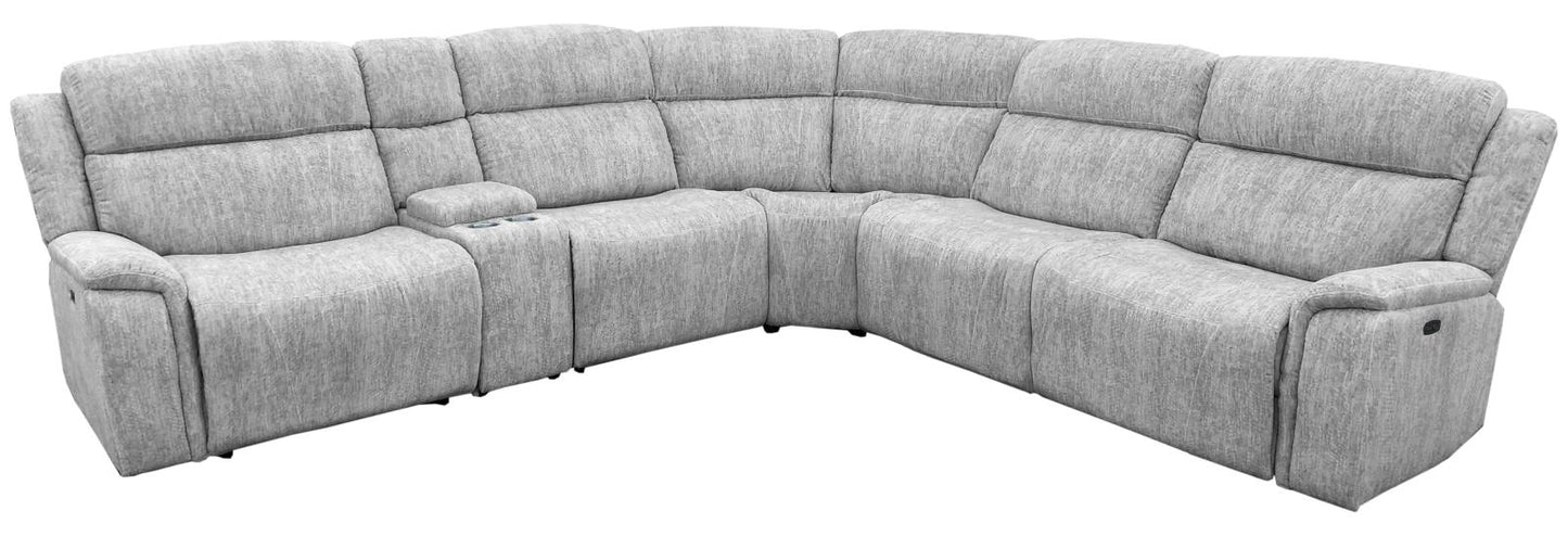 Wagner - Wagner 6-piece Modular Power^2 Sectional Light Grey