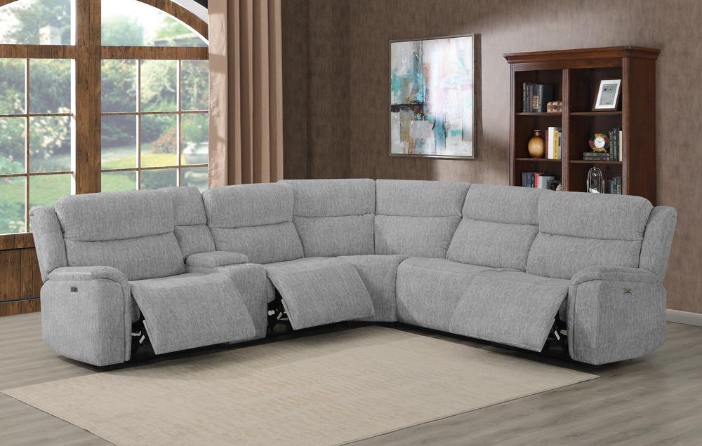 Wagner - Wagner 6-piece Modular Power^2 Sectional Light Grey