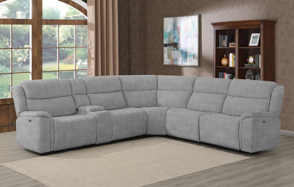 Wagner - Wagner 6-piece Modular Power^2 Sectional Light Grey